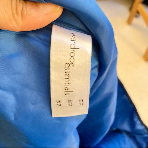 BNWT SIZE 14 WARDROBE Blue Multi ditsy bird Lightweight Padded Jacket coat - Picture 11 of 13